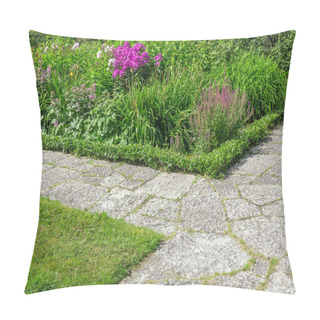 Personality  Stone Paths In A Flowering Garden Pillow Covers