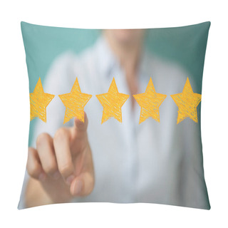 Personality  Businesswoman Rating With Hand Drawn Stars  Pillow Covers