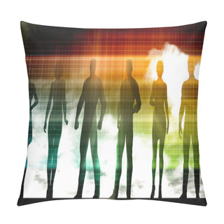 Personality  Workforce Development And Management Solutions With Business People Pillow Covers