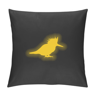 Personality  Bird Silhouette Yellow Glowing Neon Icon Pillow Covers