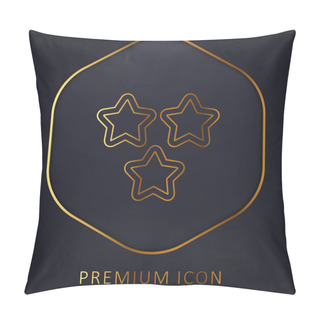 Personality  3 Stars Outlines Golden Line Premium Logo Or Icon Pillow Covers