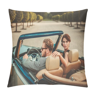 Personality  Wealthy Couple In A Classic Convertible  Pillow Covers