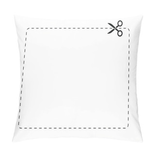 Personality  Coupon Border Sign. Scissors Icon And Cut Lines. Pillow Covers