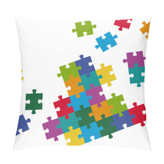 Personality  Puzzle Pieces Background Colored Pillow Covers