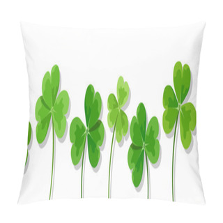 Personality  St. Patrick's Day Horizontal Seamless Background With Clovers (shamrock). Vector Illustration. Pillow Covers