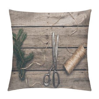 Personality  Fir, Scissors And Twine For Christmas Decorations Pillow Covers