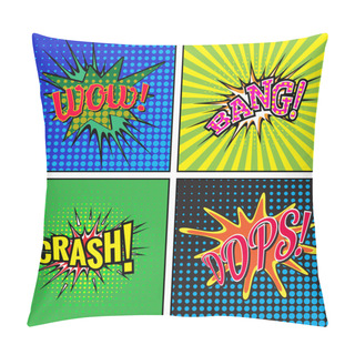 Personality  Set Of Comic Sound Effects. Pillow Covers