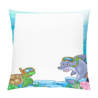 Personality Frame With Turtle And Dolphin Pillow Covers