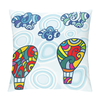 Personality  Air Balloons And Clouds Pillow Covers