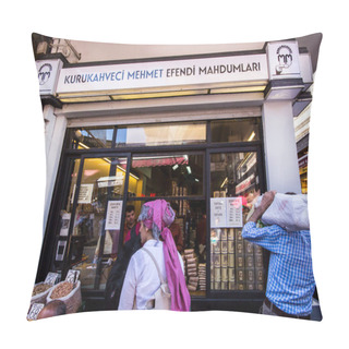 Personality  Kurukahveci Mehmet Efendi Coffee Shop By The Spice Bazaar In Eminonu 01-07-2017 Pillow Covers