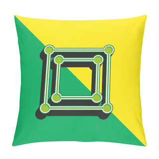 Personality  Bounding Box Green And Yellow Modern 3d Vector Icon Logo Pillow Covers