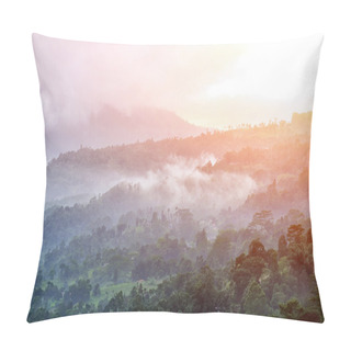 Personality  Forest And Fog In The Morning Pillow Covers