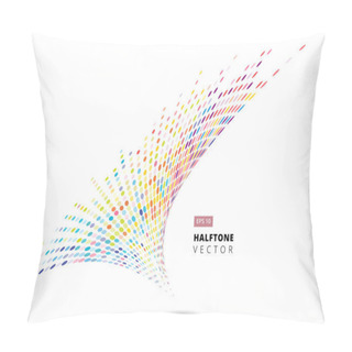 Personality  Abstract Halftone Spiral Rainbow Dots Pattern Perspective, Storm Pillow Covers