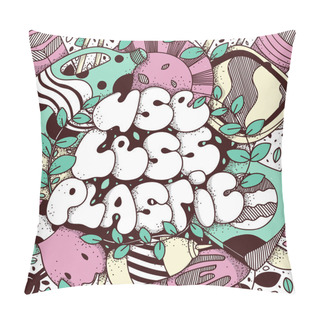 Personality  Waste Sorting Doodle Style Vector Lettering Illustration Pillow Covers