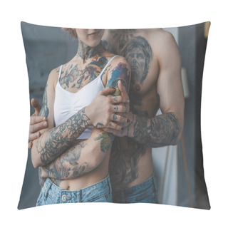 Personality  Tattooed Couple Pillow Covers