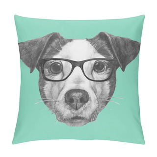Personality  Jack Russell With Glasses Pillow Covers