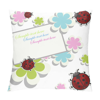 Personality  Card Sample With Ladybugs And A Flowers Pillow Covers