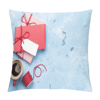 Personality  Christmas Gift Boxes And Coffee Cup Pillow Covers
