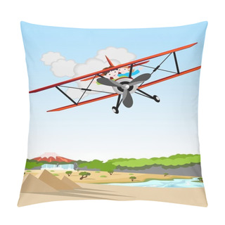 Personality  Children In The Biplane Pillow Covers