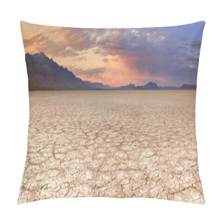 Personality  Cracked Earth In Remote Alvord Desert, Oregon, USA At Sunset Pillow Covers