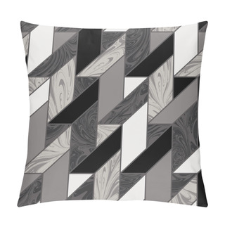 Personality  Marble Inlay Tile Mosaic Seamless Pattern Swatch Pillow Covers