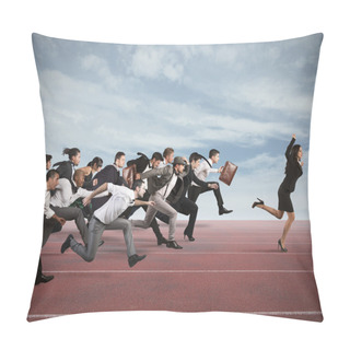 Personality  Businesswoman Exults Winning Pillow Covers