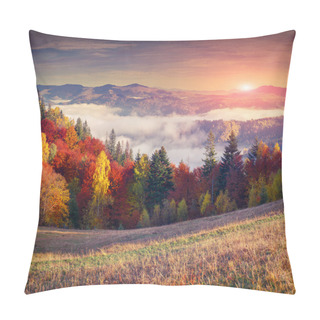 Personality  Colorful Autumn Sunrise In The Mountains. Pillow Covers