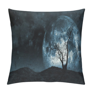 Personality  Grunge Tree And Moon Background Pillow Covers