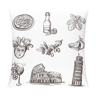 Personality  Hand Drawn Set Of Italy Pillow Covers