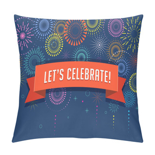 Personality  Fireworks And Celebration Background, Winner, Victory Poster Design Pillow Covers