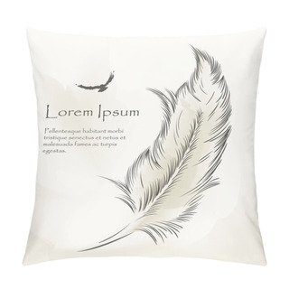 Personality  Writing Old Feather Paint With Flying Birds Pillow Covers