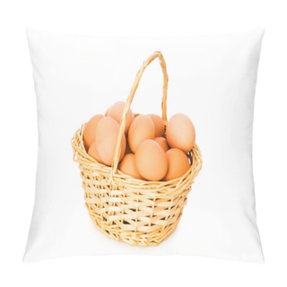 Personality  Basket Full Of Eggs Isolated On White Pillow Covers