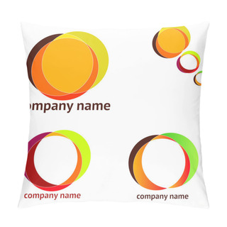 Personality  Set Of Abstract Logos Of Different Colors Pillow Covers