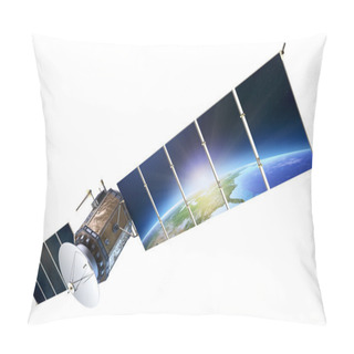 Personality  Satellite Communications With Earth Reflecting In Solar Panels I Pillow Covers