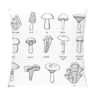 Personality  Mushrooms  Collection For Design Menus Pillow Covers