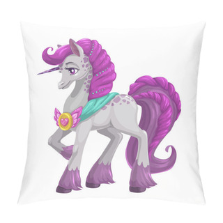 Personality  Beautiful Magic Horse With Long Purple Hail Pillow Covers