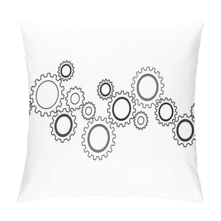 Personality  Gear Wheel Or Cog Icon On A White Background. Mechanism Concept.vector Illustration Eps Pillow Covers