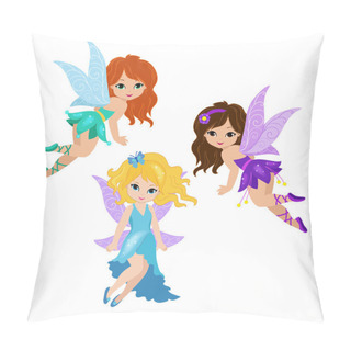 Personality  Illustration Of Three Cute Fairies In Fly Pillow Covers