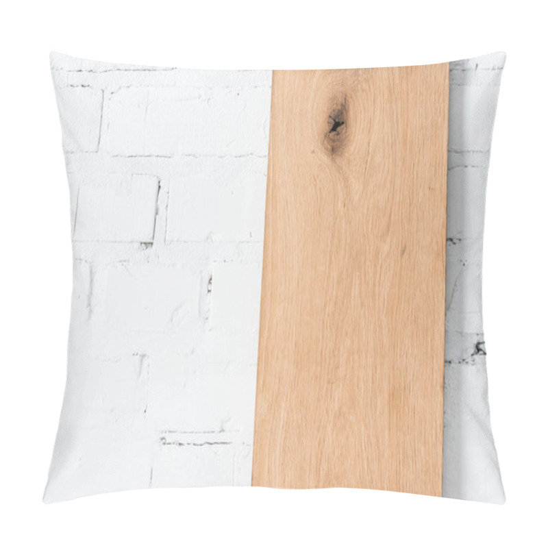 Personality  white brick wall and rustic wooden board pillow covers