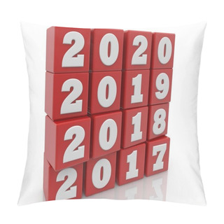 Personality  Stacked Cubes In Red Color With New Year Change Concept Pillow Covers