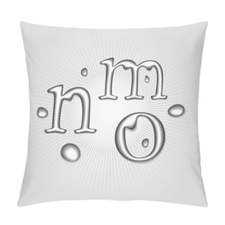 Personality  Vector Water Letters M, N, O. Pillow Covers