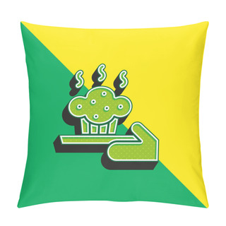 Personality  Baking Green And Yellow Modern 3d Vector Icon Logo Pillow Covers