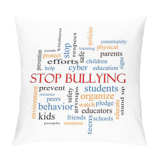 Personality  Stop Bullying Word Cloud Concept Pillow Covers