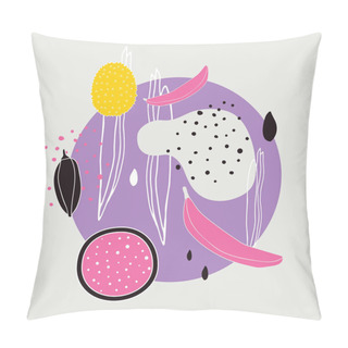 Personality  Stylish Background With Abstract Hand Drawn Design Elements Polka Dots Circle Lines Shapes Pillow Covers