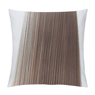 Personality  Back View Of Woman With Healthy Hair Isolated On Grey Pillow Covers