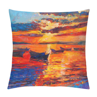 Personality  Sunset Over Ocean Pillow Covers