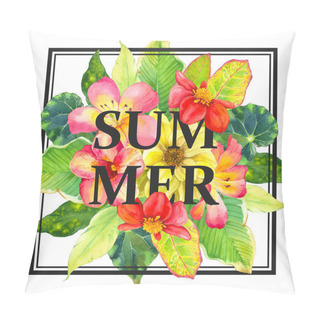 Personality  Illustration With Realistic Watercolor Flowers. Summer. Pillow Covers