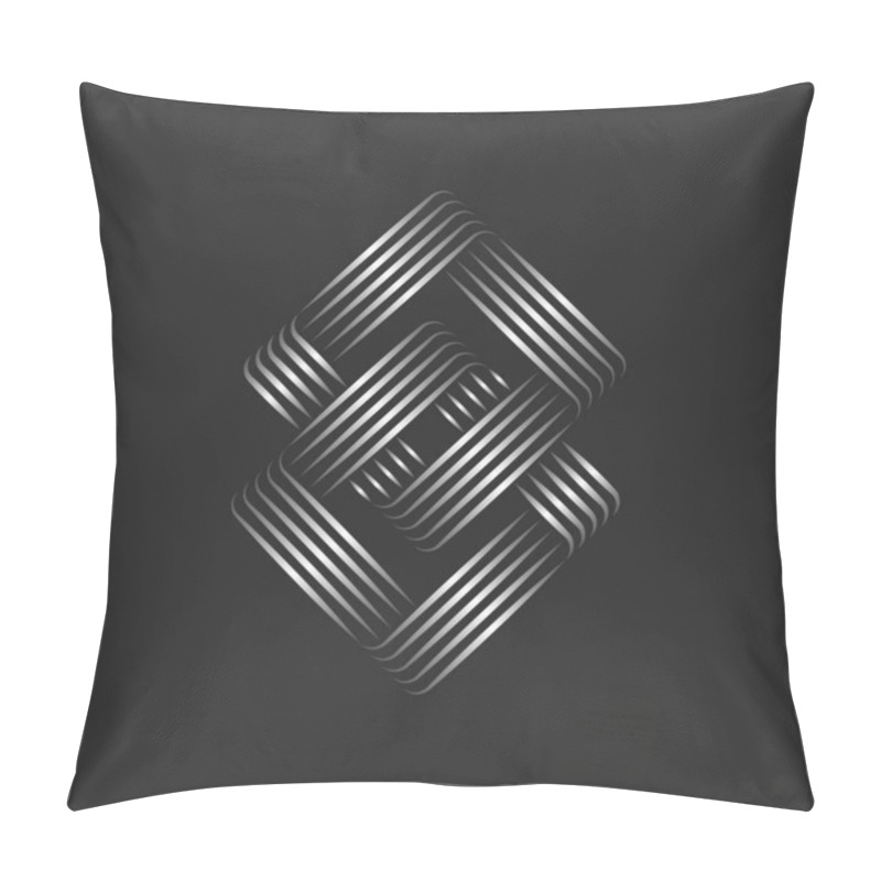Personality  Chain logo of two crossed links of rhombus in the form of infinity loop, infinite shape symbol of creative thin metal lines. pillow covers