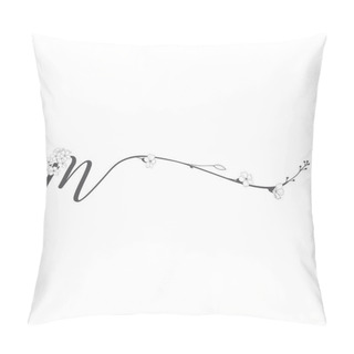 Personality  Vector Hand Drawn Floral M Monogram And Logo Pillow Covers