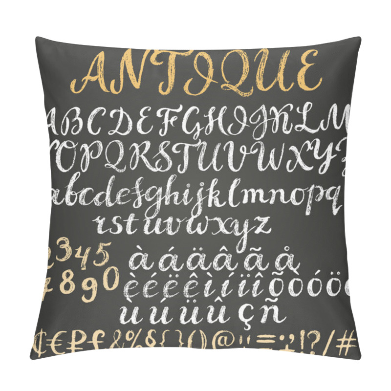 Personality  Chalk script latin alphabet pillow covers